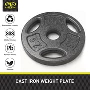 Athletic Works 100LB Black Cast Iron Standard Weight Plate Sets, Used as Both Dumbbell and Barbell,1-inch Holes Fit Standard Sized Bar