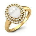 thumbnail image 2 of 2.05 Cts Oval Pearl Solitaire 925 Sterling Silver Gold Vermeil Halo Engagement Valentines Day Gifts Ring For Women Jewelry, 2 of 3