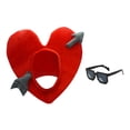 thumbnail image 4 of Sombrero de corazón rojo, accesorio fotográfico para hombres y mujeres, divertido sombrero de fiesta con gafas., 4 of 8