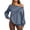 Blue Shirts for Women, variant on TARIENDY Womens Sweatshirts Loose Fit Casual Long Sleeve Fall Shirts Fashion Off the Shoulder Pullover Tops Fleece Lined Solid Color Outfits Blue XL