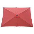 thumbnail image 6 of 6x9FT Outdoor Rectangular Umbrella with with Crank and Push Button Tilt, Large Sun Patio Waterproof Umbrella for Deck Pool Backyard Garden, No Base Included, Brick Red, 6 of 6