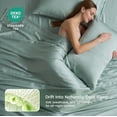 thumbnail image 5 of Tencel Lyocell Sheet Set  Size 3 count, Silky Soft Breathable Cooling Sheet Set with 16 Inch Deep Pocket for Hot Sleepers, Mist Green, 5 of 6