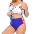thumbnail image 2 of Womens Swimsuits Plus Size Split Two Piece Print Sexy Sling Bikini Beachwear Set #9 Blue, 2 of 6