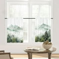 thumbnail image 5 of Green Mountain Kitchen Curtains, Nature Landscape Forest Trees Sage Green Kitchen Decorations Window Curtain Drapes, Soft Fabric Window Treatment Sets 2 Panels, 28''''W x 36''''L, 5 of 6