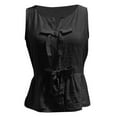 thumbnail image 3 of yunLCZ Square Neck Tank Top Women's Blouse Solid Color Tie With Bow Sleeveless Shirt Casual Summer Sleeveless Tops, 3 of 4