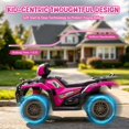thumbnail image 2 of 24V Kids Ride On ATV Toy, Electric 4 Wheeler Ride on Car for Toddlers Ages 2-4, Dual 55W Motors, 3.11 MPH Max Speed, Bluetooth Music, LED Lights, Spring Suspension, Storage Racks, Pink, 2 of 8