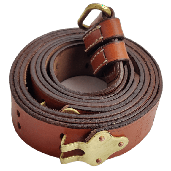 WWII US Army M1907 Leather Springfield Sling for M1 Garand Rifle Copper Fitting