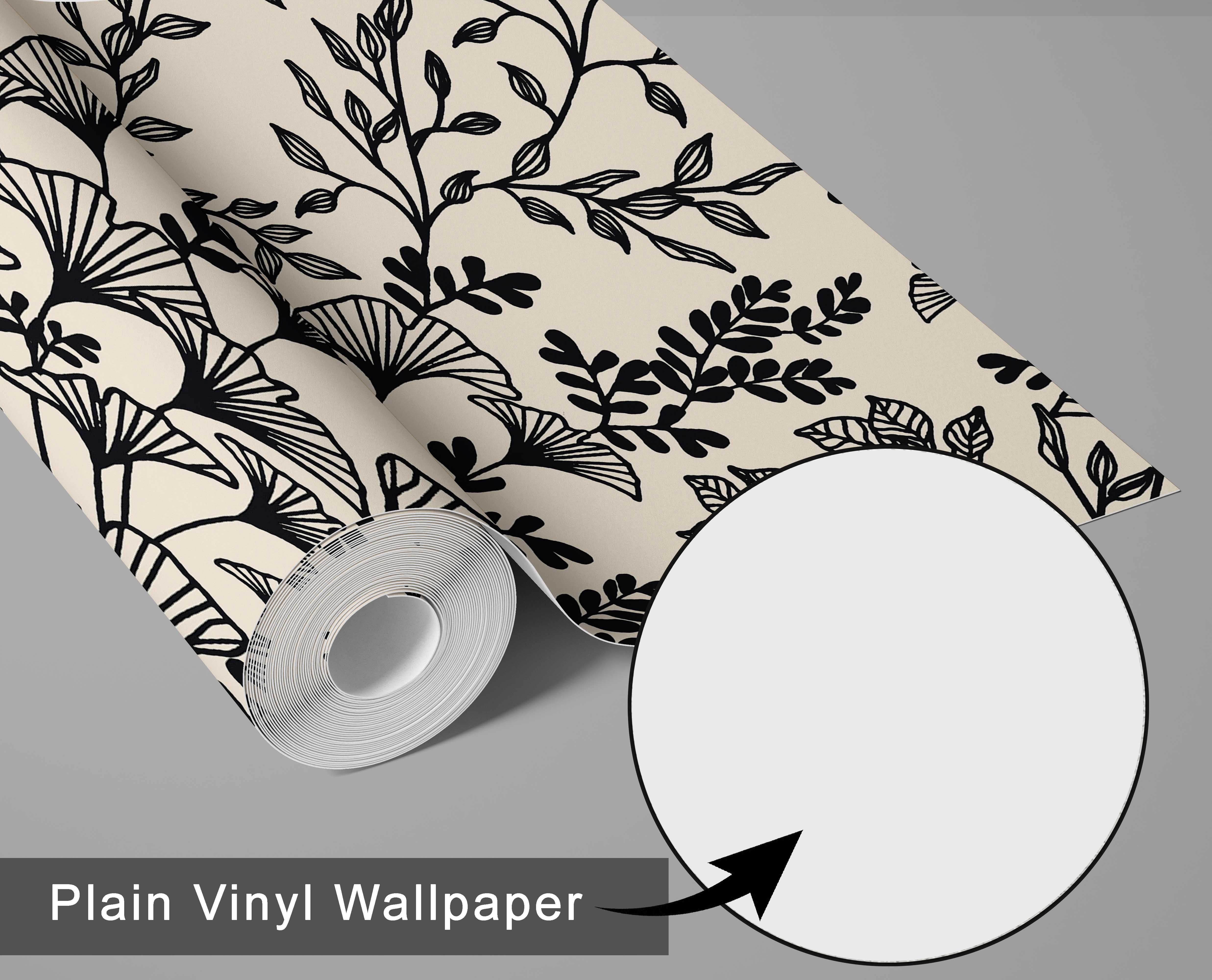 S4Sassy Peel and Stick Wall Covering, Botanical Branch Wallpaper Removable Wallwrap - Black Instant Wall Mural for Bedroom, Bathroom, Laundry Room, Closet Interior (25"x240" inch)