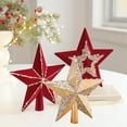 thumbnail image 1 of Estrella de Adorno del Árbol de Navidad | Estrella de Cinco Puntas con Purpurina de Alta Gama | Decoración de Plástico Oro Polvo | Tamaño 7,87 pulgadas | Adorno del Árbol de Navidad para Decoración, 1 of 6