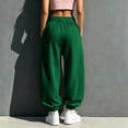 thumbnail image 5 of cocolona Womens Solid Color Casual Sweatpants Elastic Waist Drawstring Curved Workout Running Jogger Pants with Pockets, 5 of 5