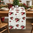 thumbnail image 5 of Christmas Table Runner Cardinal Bird Poinsettia Table Runners Holly Leaves Berry Cotton Linen Dresser Scarf Kitchen Dining Table Decor for Christmas Holiday Party Decor 13x36 Inch, 5 of 9