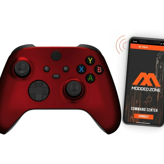 ModdedZone Xbox One X Custom Rapid Fire Video Game Controller for Xbox One, Soft Red