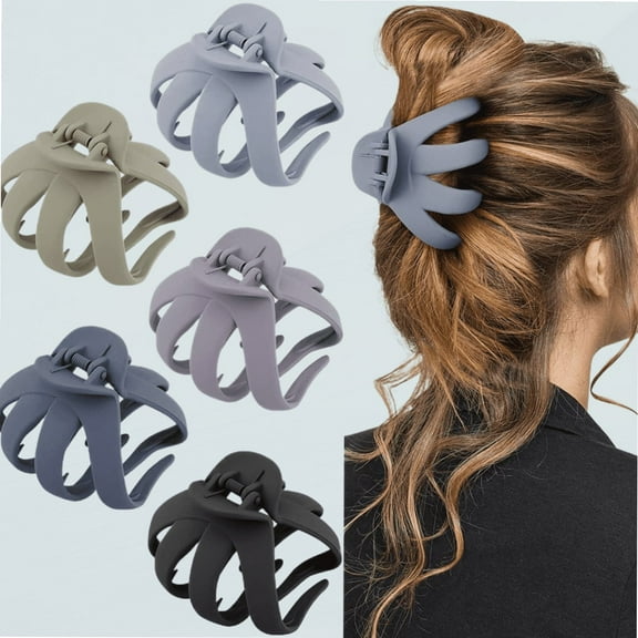 5Pcs Large Hair Clips 3.15'' Big Octopus Hair Clip Hair Claws Giant Clips Hair Accessories for Women Girls