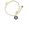 thumbnail image 2 of Delight Jewelry Silvertone Pink Paw on Black Disc Gold-tone Rose Link Chain Bracelet, 6.25"+1.75" Extender, 2 of 4
