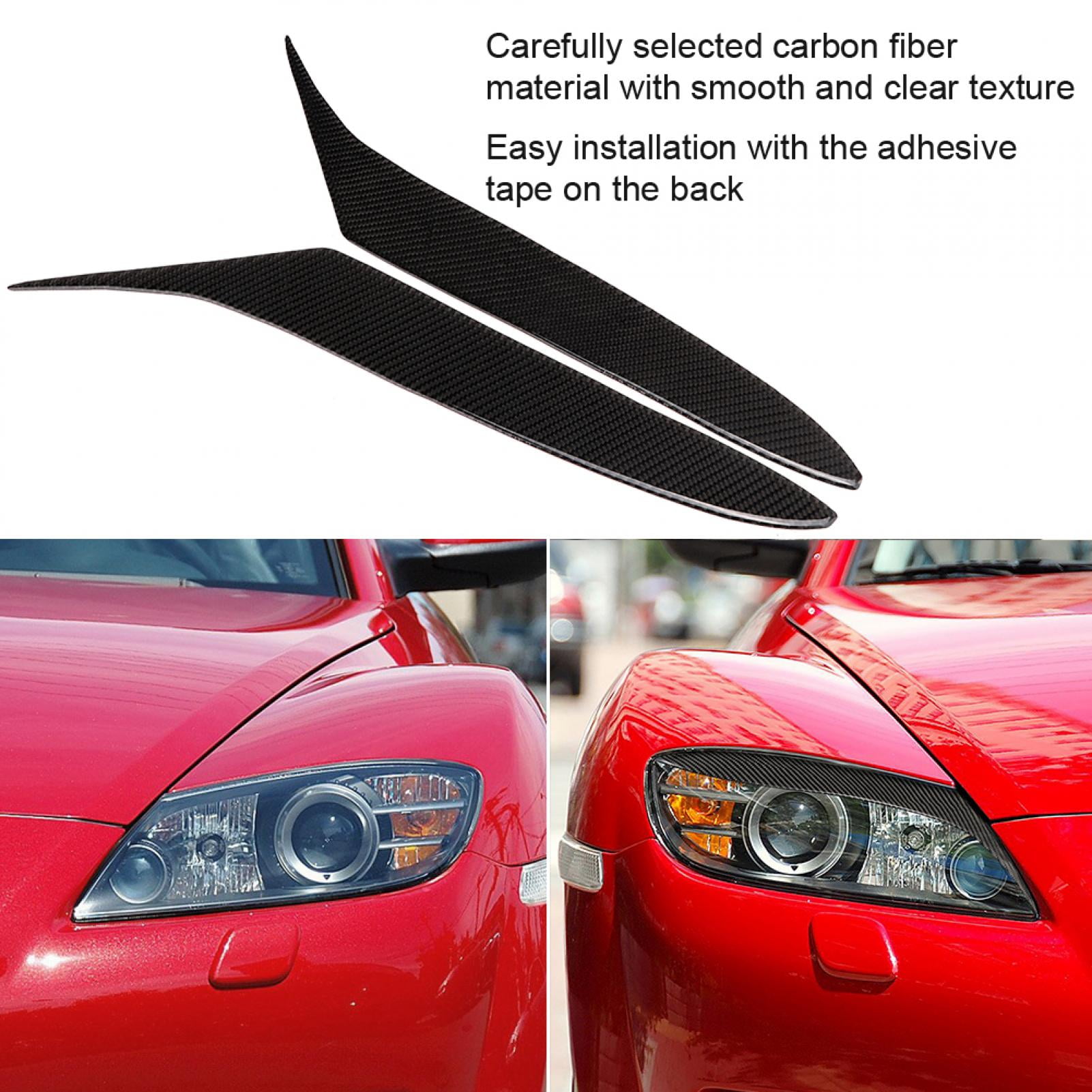 Eyelids Decal Headlight Eyebrow Trim Headlight Eyebrow Carbon Fiber Front Lamp Eyelids Trim