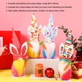 thumbnail image 3 of Injueey Conejito de Pascua muñeca sin rostro estampado de flores sombrero juguetes de peluche Navidad arreglo de Halloween suministros favores enano Kits de decoración para fiestas Corazón azul Injueey HA070626-01, 3 of 6