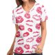 thumbnail image 1 of Pntutb Mujeres de manga corta con cuello en V tops Uniforme de trabajo Día de San Valentín con bolsillos Blusa Pntutb Pntutb-241, 1 of 4