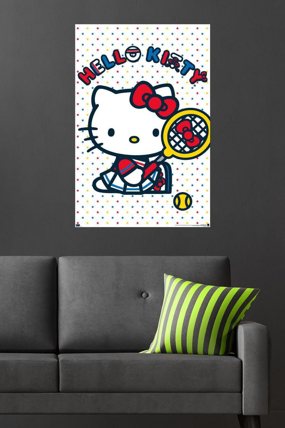 Hello Kitty and Friends: 21 Sports - Kitty Tennis Wall Poster, 22.375" x 34"