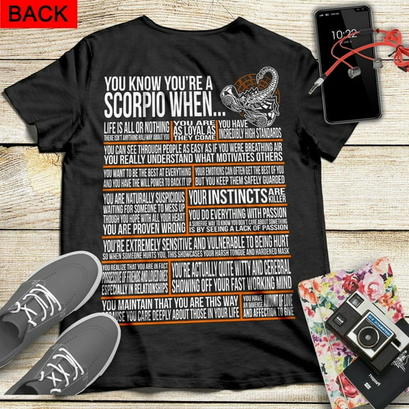 You Know You're A Scorpio When... Scorpio Art Astrology Scorpio T Shirts, I Am A Scorpio T Shirts, Zodiac Sign Tee, Scorpio Birthday Gift