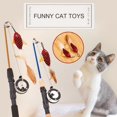 thumbnail image 4 of Interactive Cat Toy Retractable Cat Wand Toy Cat Plush Teaser Wand with Interactive Telescopic Cat Fishing Pole Toy, 4 of 9