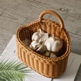thumbnail image 3 of Hanging Woven Storage Basket, Artificial Wicker Storage Basket Portable Flower Plants Fruit Basket, Wall Mounted Storage Basket for Home Garden Farmhouse, 3 of 5