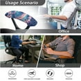 thumbnail image 4 of HELLHERO Dolphin Cherry Blossom Print Desk Chair Cover, Office Chair Cover with Armrest Covers Stretchable, High Back Office Seat Covers for Universal Rotating Chairs, Purple, 4 of 6