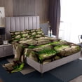 thumbnail image 1 of YST Stone Sheet Set,Natural Nature Fitted Sheet For Adult Teens,Green Leaf Moss Weed Bed Sheets,Plant Rock Botanical Fitted Sheet Fitted Sheet + Flat Sheet + 2 Pillow Cases,Full Size, 1 of 5
