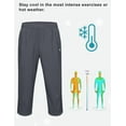 thumbnail image 3 of Little Donkey Andy Men's Quick Dry Capri Pants, Stretch Lightweight Summer Crop Pants Below Knee for Hiking, Jogging (Dark Grey L), 3 of 7