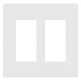 thumbnail image 1 of Placa de pared Lutron CW-2-WH de 2 bandas, sin tornillos, blanca, 1 of 6