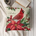thumbnail image 3 of YINGXI Christmas Throw Pillow Covers Floral Decorative Pillows for Sofa Couch Winter Holiday Decor 22x22in, 3 of 5