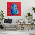 thumbnail image 2 of Stupell Industries Modern Pop Design Bold Red Blue Longhair Cat, 36 x 36, Design by Lynnda Rakos, 2 of 6