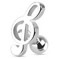 thumbnail image 1 of Earring Tragus Cartilage Ear Piercing Barbell Music Note G-Clef Surgical Steel 16g, 1 of 4