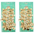 thumbnail image 6 of 24pcs Christmas Tree Decor Bows Twist Tie Bows Ribbon Hair Bows Ornaments for Christmas Tree Hanging Decoration, Sewing, Wedding, Gift Decoration Gold 2.75", 6 of 6
