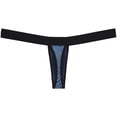 thumbnail image 4 of 3PACK Botmois Men's Solid Thong Mini Bottoms Bikini Briefs Breathable G-String Underwear Shiny Bathing T-back Tangas White/Blue/Red XL, 4 of 4