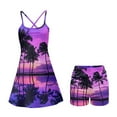 thumbnail image 5 of Psesaysky Purple Tropical Palm Tree Print Womens Tennis Dress, Athletic Dress with Built-in Shorts Pockets Summer Dresses for Women Golf Outfits for Workout, Size M, 5 of 5