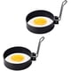 thumbnail image 2 of 2 piezas de molde para hornear de acero inoxidable, forma de huevo frito, anillos para panqueques, herramienta de cocina antiadherente, con asas plegables para hacer hamburguesas, pan y, 2 of 7