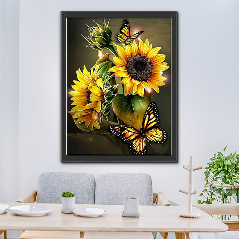 Butterfly Sunflowers Diamond Painting Kits for Adults, Full Drill Round 5D  Diamond Art Kits for Beginners, DIY Art Craft Kits, Gifts for Friends &  Family, Flowers Picture for Home Wall Decor 40*30cm. 