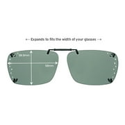 Solar Shield Dioptics ClipOns Unisex Rectangle Fashion Sunglasses, Black, 54 Rec G