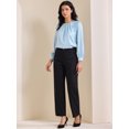 thumbnail image 2 of DARING DIVA Women's Elegant Blouse Pearl Decor Ruched Crew Neck Shirt Top XL Blue, 2 of 6