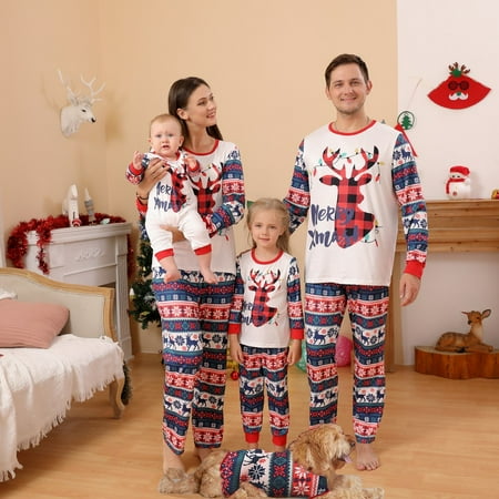 

Xinhuaya Family Christmas Pjs Matching Sets Women Men Xmas Matching Pajamas for Adults Kids Holiday Xmas Fashion Sleepwear Set