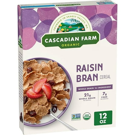 1x Cascadian Farm Organic Raisin Bran Cereal 12 oz