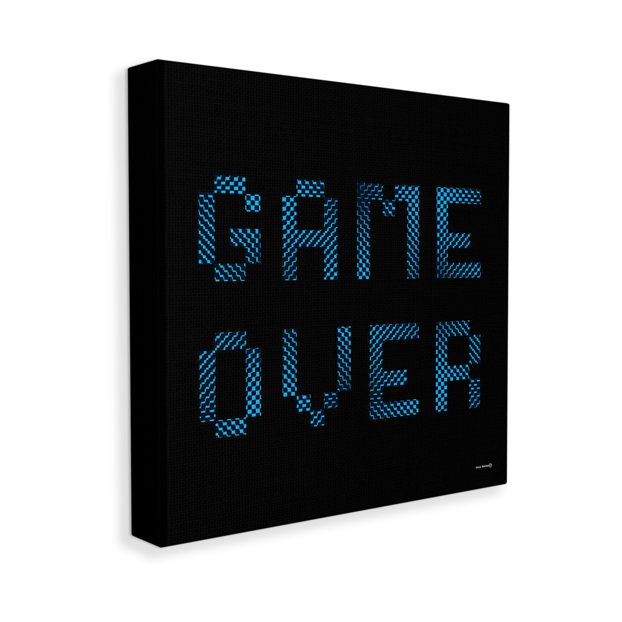 Stupell Industries Game Over Pixel Phrase Typography Painting Gallery Wrapped Canvas Art Print Wall Art, 24 x 24