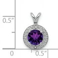 thumbnail image 3 of Sterling Silver Rhodium-plated Diam. & Amethyst Pendant, 3 of 3