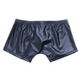 thumbnail image 5 of Men Shiny Leather Boxer, Sexy Open Crotch, Soft Matte Leather, Shaping Short Pants, 5 of 7