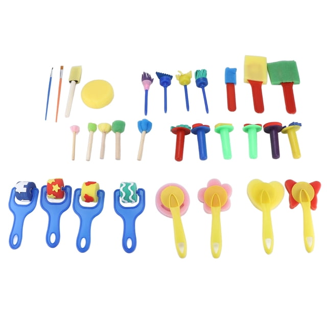 Pinceles para Niños, Cepillo de Espuma Duradero Simplement Use Colorido Portátil para Dibujar Herramientas de DiBUJO