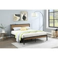thumbnail image 3 of Pemberly Row Contemporary Metal Full Platform Bed Light Oak and Black, 3 of 7