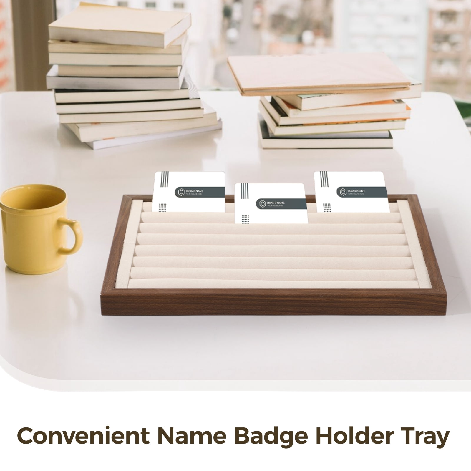 4 PCS Name Badge Holders, ID Badge Tray Organizer, Foam Name Badge Organizer Badge Holds, ID Tag Name Badge Organizer Name Tag Holders for Office School