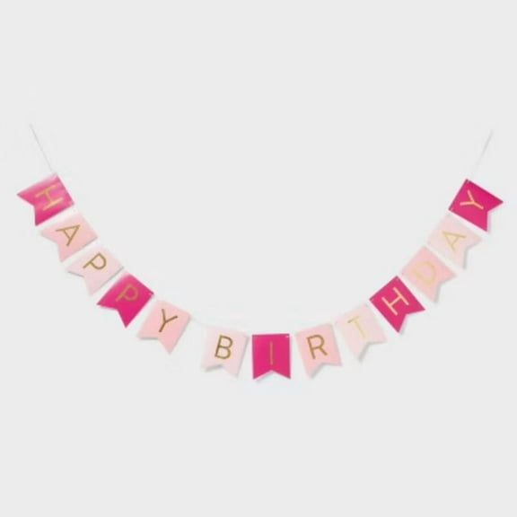 Hot Pink Happy Birthday Banner