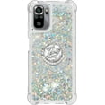 thumbnail image 2 of Case for Xiaomi Redmi Note 10 4G (Not 5G)/Redmi Note 10S with Creativity Clear Quicksand Glitter Flowing Floating Soft w/Stand Bling Diamond Sparkle Phone Case for Redmi Note 10S  Silver, 2 of 14