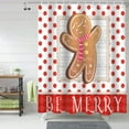 thumbnail image 6 of Christmas Shower Curtain Gingerbread Man Shower Curtains for Bathroom Decor Polka Dot Wood Grain for Christmas Decoration Bath Curtains Sets with Hooks Waterproof 36" W x 72" L, 6 of 6
